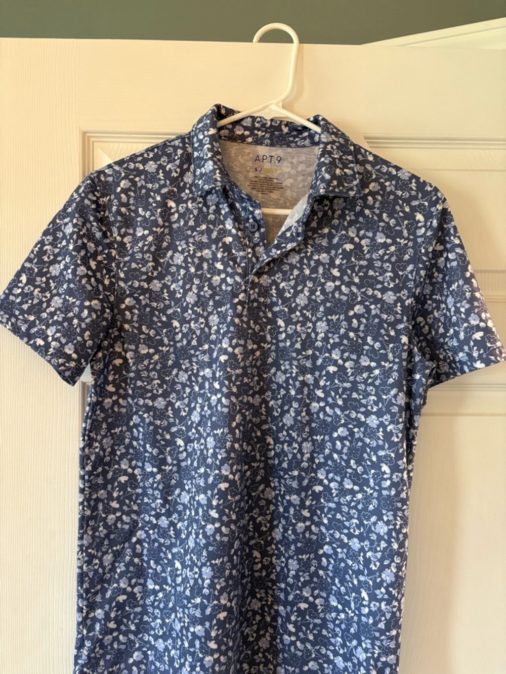 Apt. 9 Premier Flex - Men’s Navy Blue Floral Polo